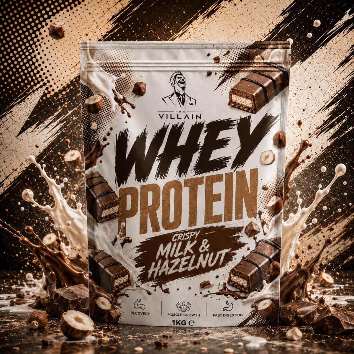 WHEY PROTEIN · Crispy Milk and Hazelnut