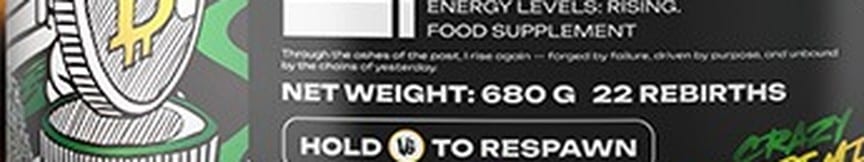 Výrez z obrázku dózy REBORN na ich e-shope: „NET WEIGHT: 680 G 22 REBIRTHS“.